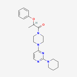molecular formula C22H29N5O2 B5560683 4-[4-(2-苯氧基丙酰基)-1-哌嗪基]-2-(1-哌啶基)嘧啶 