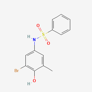 molecular formula C13H12BrNO3S B5560728 N-(3-bromo-4-hydroxy-5-methylphenyl)benzenesulfonamide 