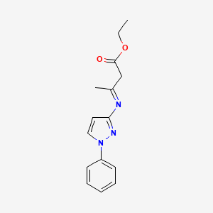 molecular formula C15H17N3O2 B5560746 ethyl 3-[(1-phenyl-1H-pyrazol-3-yl)imino]butanoate 