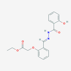 molecular formula C18H18N2O5 B5560753 ethyl {2-[2-(2-hydroxybenzoyl)carbonohydrazonoyl]phenoxy}acetate 