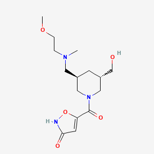 molecular formula C15H25N3O5 B5560761 5-[((3S*,5R*)-3-(hydroxymethyl)-5-{[(2-methoxyethyl)(methyl)amino]methyl}-1-piperidinyl)carbonyl]-3-isoxazolol 