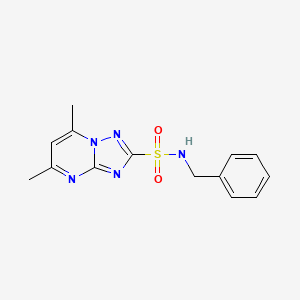 molecular formula C14H15N5O2S B5560774 N-benzyl-5,7-dimethyl[1,2,4]triazolo[1,5-a]pyrimidine-2-sulfonamide 