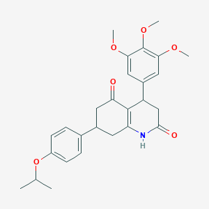 molecular formula C27H31NO6 B5560779 7-(4-isopropoxyphenyl)-4-(3,4,5-trimethoxyphenyl)-4,6,7,8-tetrahydro-2,5(1H,3H)-quinolinedione 