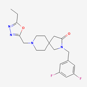 molecular formula C20H24F2N4O2 B5560789 2-(3,5-difluorobenzyl)-8-[(5-ethyl-1,3,4-oxadiazol-2-yl)methyl]-2,8-diazaspiro[4.5]decan-3-one 