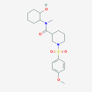 molecular formula C20H30N2O5S B5560793 N-(2-羟基环己基)-1-[(4-甲氧苯基)磺酰基]-N-甲基-3-哌啶甲酰胺 