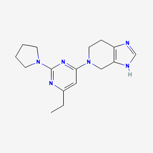 molecular formula C16H22N6 B5560806 5-(6-ethyl-2-pyrrolidin-1-ylpyrimidin-4-yl)-4,5,6,7-tetrahydro-1H-imidazo[4,5-c]pyridine 