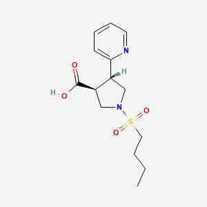 molecular formula C14H20N2O4S B5560807 (3S*,4S*)-1-(butylsulfonyl)-4-pyridin-2-ylpyrrolidine-3-carboxylic acid 