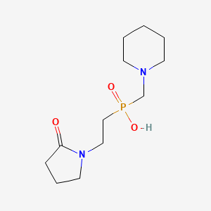 molecular formula C12H23N2O3P B5560808 [2-(2-oxo-1-pyrrolidinyl)ethyl](1-piperidinylmethyl)phosphinic acid 