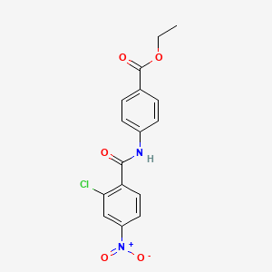 molecular formula C16H13ClN2O5 B5560847 ethyl 4-[(2-chloro-4-nitrobenzoyl)amino]benzoate 