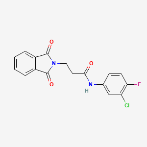 molecular formula C17H12ClFN2O3 B5560859 N-(3-chloro-4-fluorophenyl)-3-(1,3-dioxo-1,3-dihydro-2H-isoindol-2-yl)propanamide 