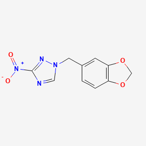 molecular formula C10H8N4O4 B5560882 1-(1,3-benzodioxol-5-ylmethyl)-3-nitro-1H-1,2,4-triazole 