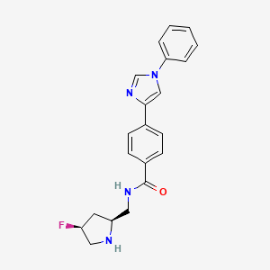 molecular formula C21H21FN4O B5560900 N-{[(2S,4S)-4-fluoro-2-pyrrolidinyl]methyl}-4-(1-phenyl-1H-imidazol-4-yl)benzamide dihydrochloride 