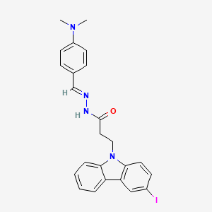 molecular formula C24H23IN4O B5560935 N'-[4-(dimethylamino)benzylidene]-3-(3-iodo-9H-carbazol-9-yl)propanohydrazide 