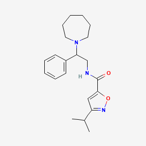 molecular formula C21H29N3O2 B5560948 N-[2-(1-azepanyl)-2-phenylethyl]-3-isopropyl-5-isoxazolecarboxamide 