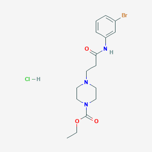 molecular formula C16H23BrClN3O3 B5560956 ethyl 4-{3-[(3-bromophenyl)amino]-3-oxopropyl}-1-piperazinecarboxylate hydrochloride 