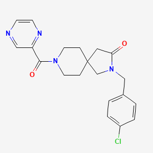molecular formula C20H21ClN4O2 B5560971 2-(4-氯苄基)-8-(2-吡嗪酰基)-2,8-二氮杂螺[4.5]癸-3-酮 