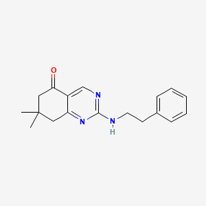 molecular formula C18H21N3O B5560977 7,7-dimethyl-2-[(2-phenylethyl)amino]-7,8-dihydro-5(6H)-quinazolinone 