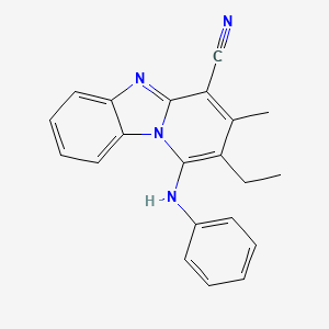 molecular formula C21H18N4 B5560992 1-anilino-2-ethyl-3-methylpyrido[1,2-a]benzimidazole-4-carbonitrile 