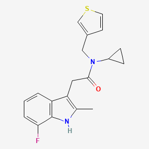 molecular formula C19H19FN2OS B5561009 N-环丙基-2-(7-氟-2-甲基-1H-吲哚-3-基)-N-(3-噻吩甲基)乙酰胺 