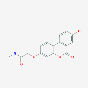 molecular formula C19H19NO5 B5561055 2-[(8-甲氧基-4-甲基-6-氧代-6H-苯并[c]色烯-3-基)氧基]-N,N-二甲基乙酰胺 CAS No. 370583-65-6