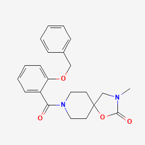 molecular formula C22H24N2O4 B5561087 8-[2-(苯甲氧基)苯甲酰]-3-甲基-1-氧杂-3,8-二氮杂螺[4.5]癸烷-2-酮 