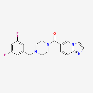 molecular formula C19H18F2N4O B5561099 6-{[4-(3,5-二氟苄基)哌嗪-1-基]羰基}咪唑并[1,2-a]吡啶 