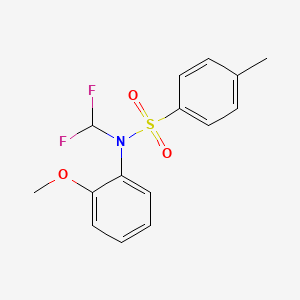 molecular formula C15H15F2NO3S B5561100 N-(difluoromethyl)-N-(2-methoxyphenyl)-4-methylbenzenesulfonamide 