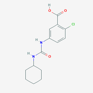 molecular formula C14H17ClN2O3 B5561144 2-chloro-5-{[(cyclohexylamino)carbonyl]amino}benzoic acid 
