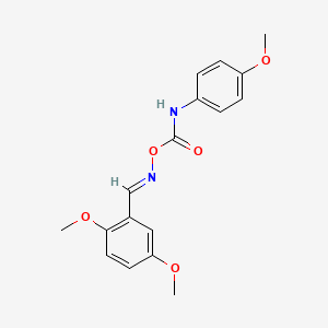 molecular formula C17H18N2O5 B5561151 2,5-二甲氧基苯甲醛 O-{[(4-甲氧基苯基)氨基]羰基}肟 