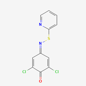 molecular formula C11H6Cl2N2OS B5561157 2,6-dichlorobenzo-1,4-quinone 4-(S-2-pyridinylthioxime) 