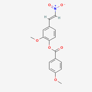 molecular formula C17H15NO6 B5561179 2-甲氧基-4-(2-硝基乙烯基)苯基 4-甲氧基苯甲酸酯 