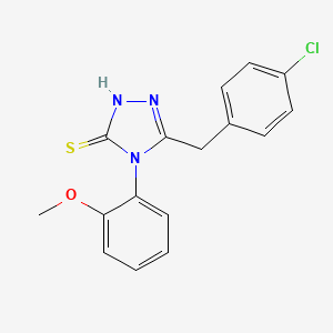 molecular formula C16H14ClN3OS B5561201 5-(4-chlorobenzyl)-4-(2-methoxyphenyl)-2,4-dihydro-3H-1,2,4-triazole-3-thione 