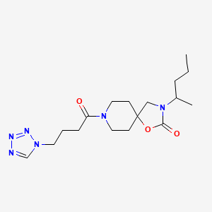 molecular formula C17H28N6O3 B5561202 3-(1-methylbutyl)-8-[4-(1H-tetrazol-1-yl)butanoyl]-1-oxa-3,8-diazaspiro[4.5]decan-2-one 