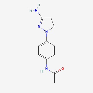 molecular formula C11H14N4O B5561212 N-[4-(3-amino-4,5-dihydro-1H-pyrazol-1-yl)phenyl]acetamide 