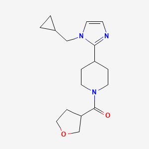molecular formula C17H25N3O2 B5561216 4-[1-(cyclopropylmethyl)-1H-imidazol-2-yl]-1-(tetrahydrofuran-3-ylcarbonyl)piperidine 