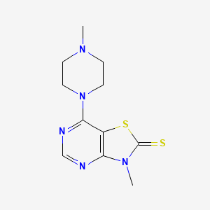 molecular formula C11H15N5S2 B5561217 3-methyl-7-(4-methylpiperazin-1-yl)[1,3]thiazolo[4,5-d]pyrimidine-2(3H)-thione 