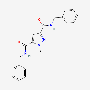 molecular formula C20H20N4O2 B5561221 N,N'-dibenzyl-1-methyl-1H-pyrazole-3,5-dicarboxamide 