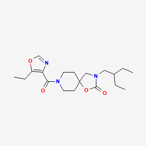 molecular formula C19H29N3O4 B5561226 3-(2-ethylbutyl)-8-[(5-ethyl-1,3-oxazol-4-yl)carbonyl]-1-oxa-3,8-diazaspiro[4.5]decan-2-one 