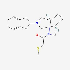 molecular formula C19H26N2OS B5561233 (1S*,5R*)-3-(2,3-dihydro-1H-inden-2-yl)-6-[(methylthio)acetyl]-3,6-diazabicyclo[3.2.2]nonane 