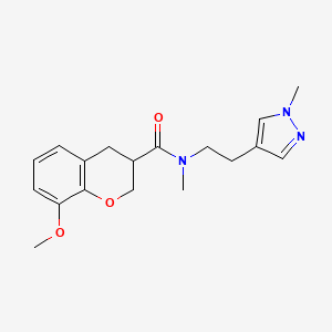 molecular formula C18H23N3O3 B5561265 8-甲氧基-N-甲基-N-[2-(1-甲基-1H-吡唑-4-基)乙基]色满-3-甲酰胺 