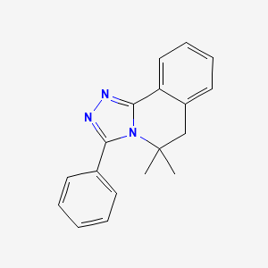 molecular formula C18H17N3 B5561279 5,5-dimethyl-3-phenyl-5,6-dihydro[1,2,4]triazolo[3,4-a]isoquinoline CAS No. 147567-56-4