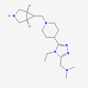 molecular formula C18H32N6 B5561308 [(5-{1-[rel-(1R,5S,6r)-3-azabicyclo[3.1.0]hex-6-ylmethyl]-4-piperidinyl}-4-ethyl-4H-1,2,4-triazol-3-yl)methyl]dimethylamine dihydrochloride 