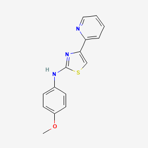 molecular formula C15H13N3OS B5561340 N-(4-methoxyphenyl)-4-(2-pyridinyl)-1,3-thiazol-2-amine 