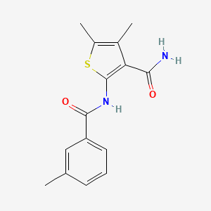 molecular formula C15H16N2O2S B5561342 4,5-dimethyl-2-[(3-methylbenzoyl)amino]-3-thiophenecarboxamide 