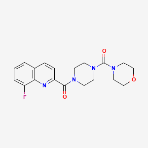 molecular formula C19H21FN4O3 B5561350 8-fluoro-2-{[4-(4-morpholinylcarbonyl)-1-piperazinyl]carbonyl}quinoline 
