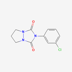 molecular formula C11H10ClN3O2 B5561446 2-(3-氯苯基)二氢-1H,5H-吡唑并[1,2-a][1,2,4]三唑-1,3(2H)-二酮 