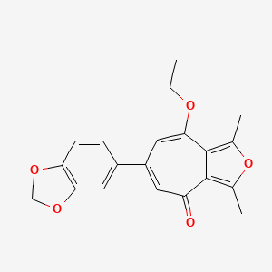 molecular formula C20H18O5 B5561458 6-(1,3-benzodioxol-5-yl)-8-ethoxy-1,3-dimethyl-4H-cyclohepta[c]furan-4-one 