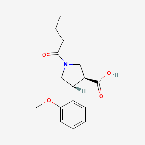 molecular formula C16H21NO4 B5561478 (3S*,4R*)-1-丁酰-4-(2-甲氧基苯基)吡咯烷-3-羧酸 