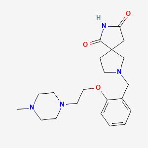 molecular formula C21H30N4O3 B5561484 7-{2-[2-(4-methylpiperazin-1-yl)ethoxy]benzyl}-2,7-diazaspiro[4.4]nonane-1,3-dione 