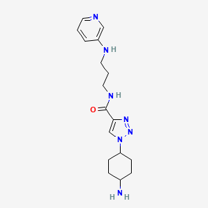 molecular formula C17H25N7O B5561492 1-(cis-4-aminocyclohexyl)-N-[3-(pyridin-3-ylamino)propyl]-1H-1,2,3-triazole-4-carboxamide 